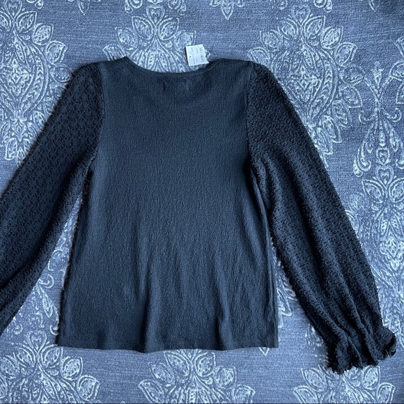 Madewell Textured Eyelet Mix Ruffle-Sleeve Top XS - Picture 7 of 9